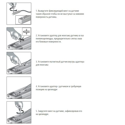 Магнитный датчик положения, 3-х проводный, PNP, 5...30 VDC, кабель 2м