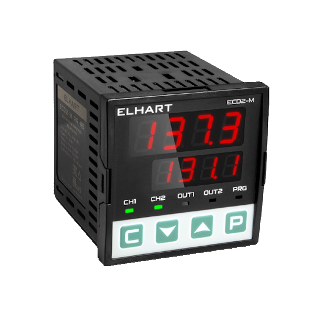 ELHART Двухканальный измеритель, 2вх/2рел.вых, встр.БП 24VDC, Uпит=90..240VAC